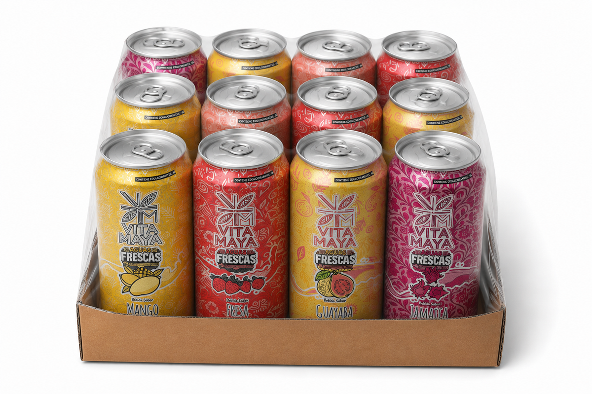 12 Pack Agua Fresca 100% natural mix de sabores