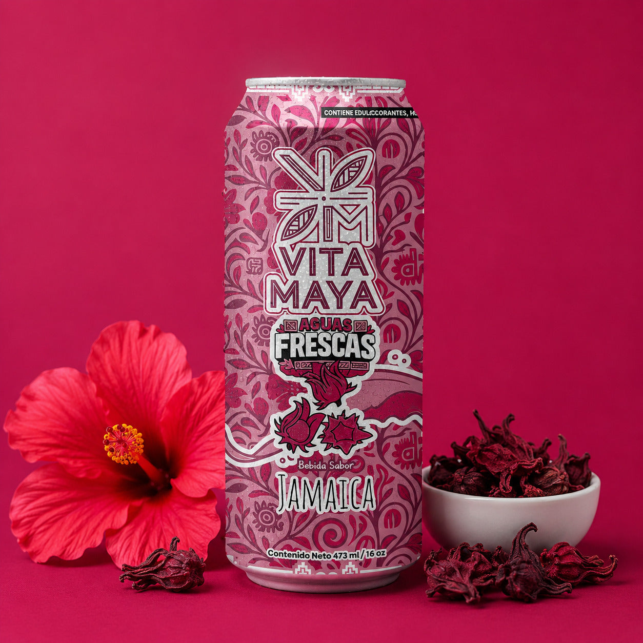 12 Pack Agua Fresca 100% natural sabor jamaica